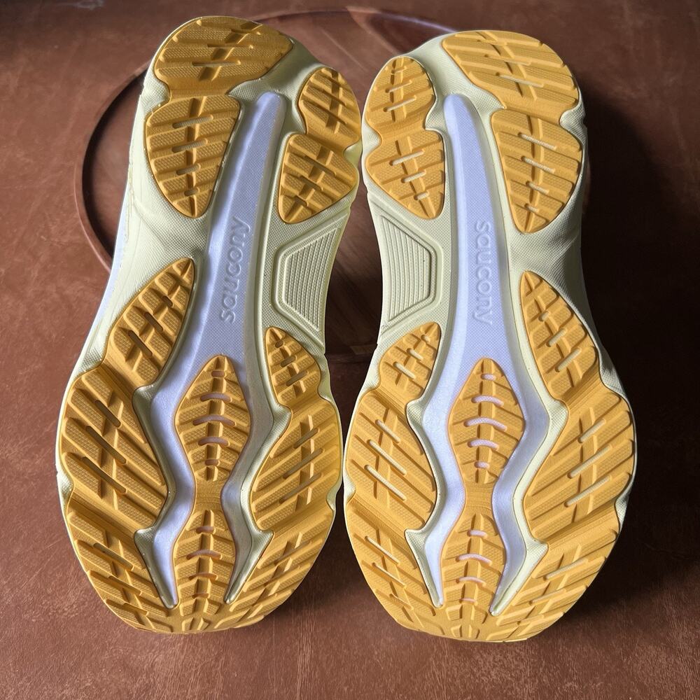 Saucony Hurricane 25 Max Cushion Womens 10 White Yellow Running Sneakers Shoes - Picture 14 of 16